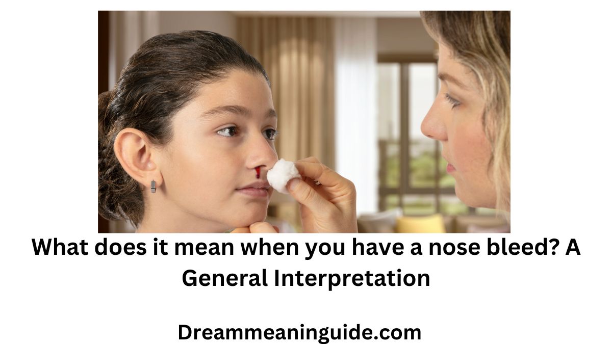What does it mean when you have a nose bleed A General Interpretation